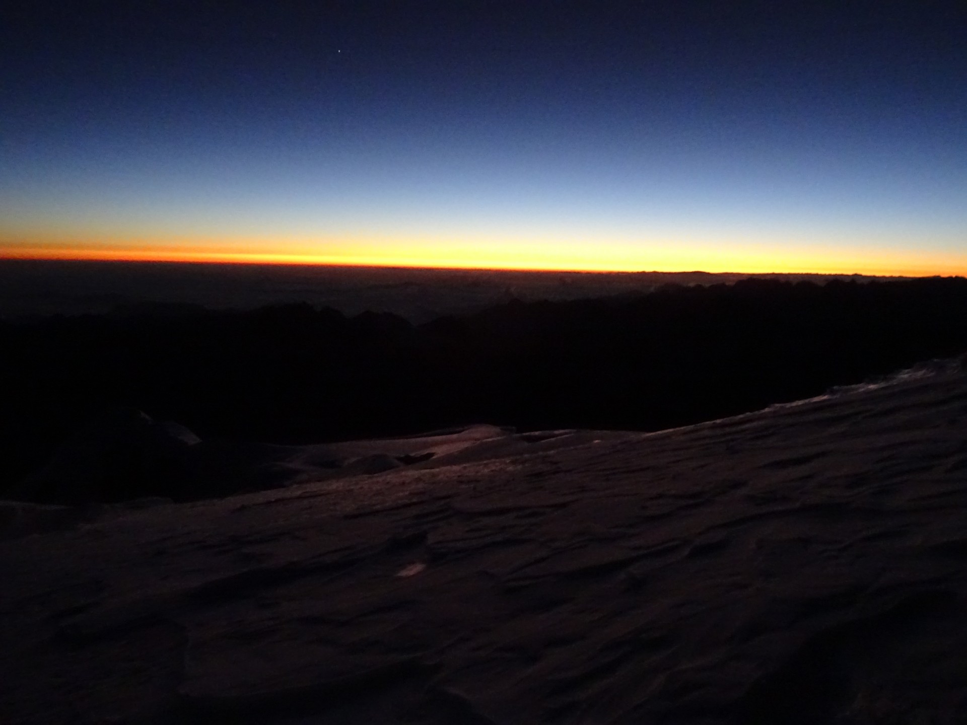 Sunrise before the final ascent.