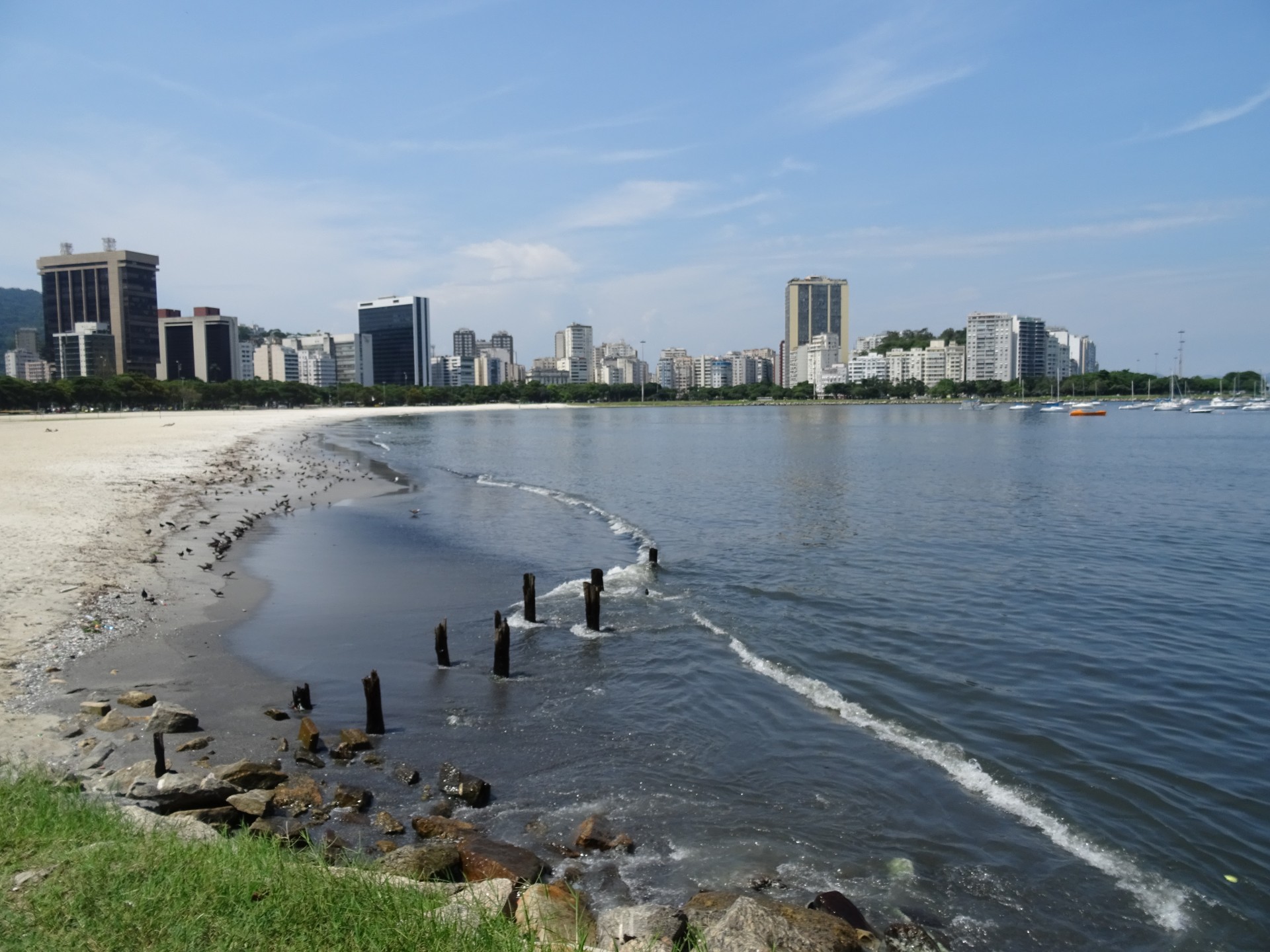 The beach in Botafogo.